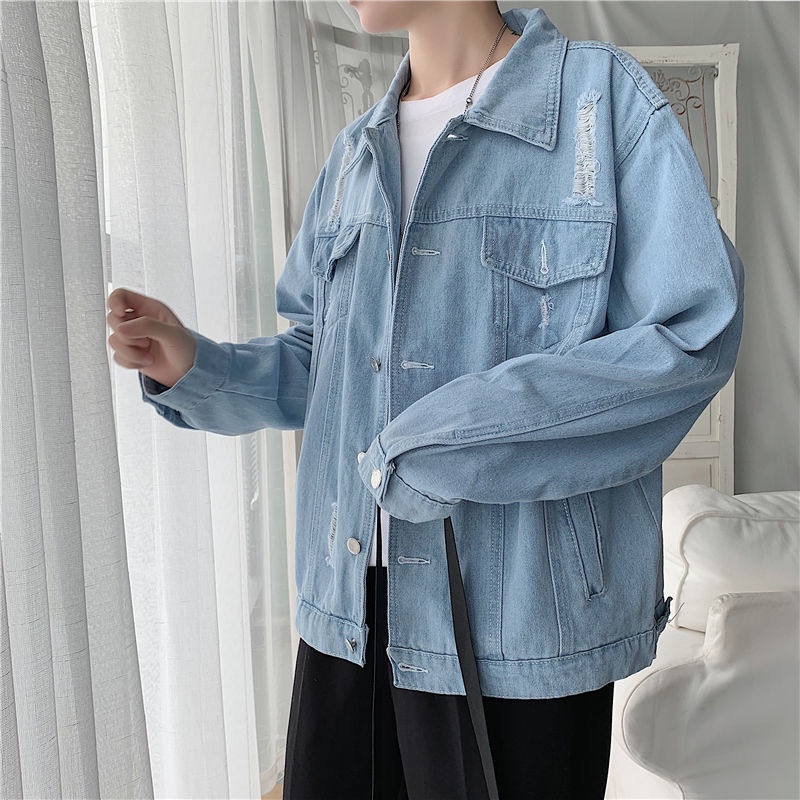 Áo khoác jean denim nam nữ unisex form rộng K9, áo khoát jacket nam nữ phong cách đường phố J06