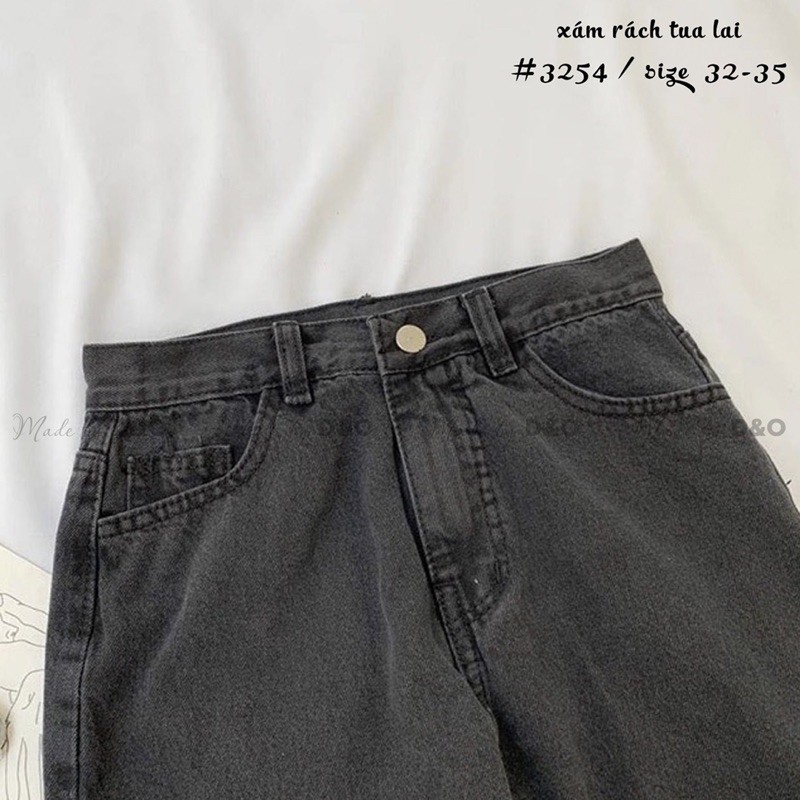 Dáng Suông Dài Chuẩn 105cm QUẦN JEAN NAM/NỮ ỐNG RỘNG - Lưng Siêu Cao Qua Eo, Không Giãn Xám