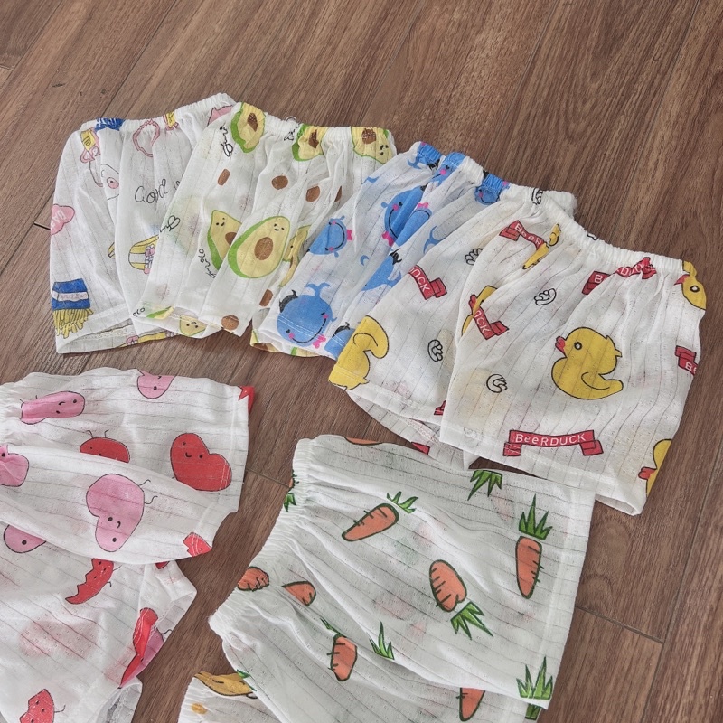 Quần đùi cotton giấy,Quần ngắn cho bé sơ sinh 3-6kg