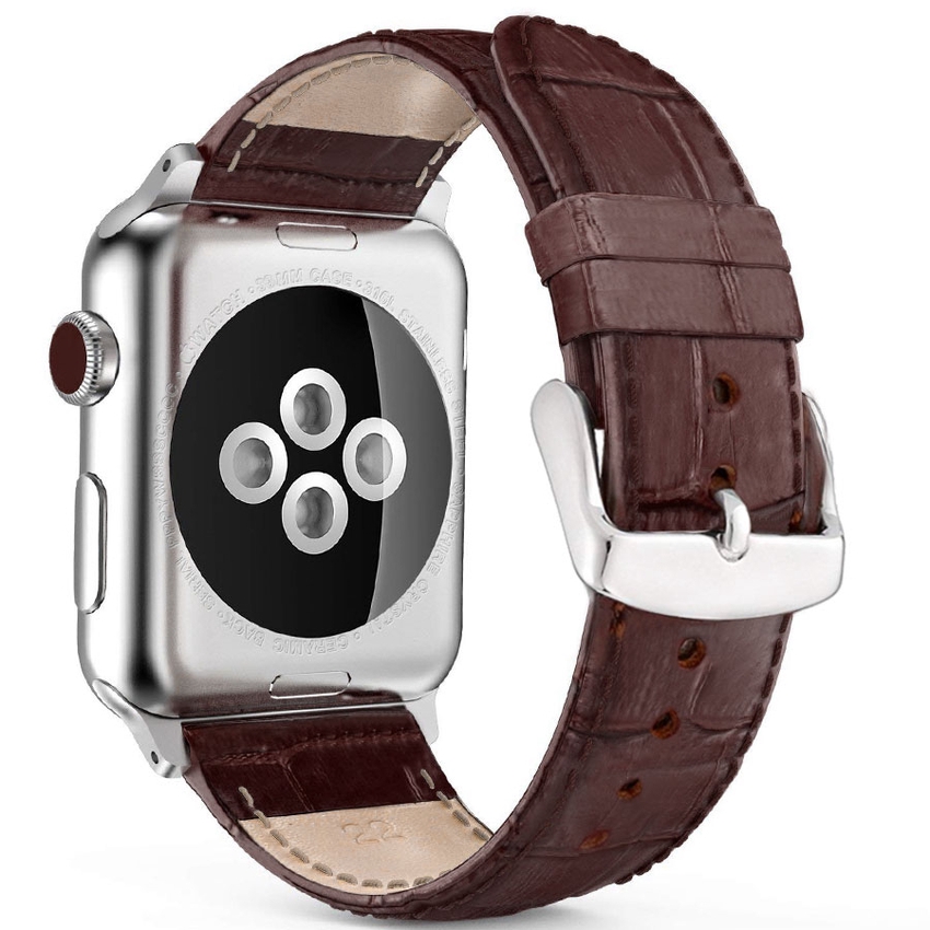 Sale 70% Dây đeo da thay thế cho Apple Watch Series 5 4 3 2 1 màu trơn đơn giản,  Giá gốc 137,000 đ - 24C29