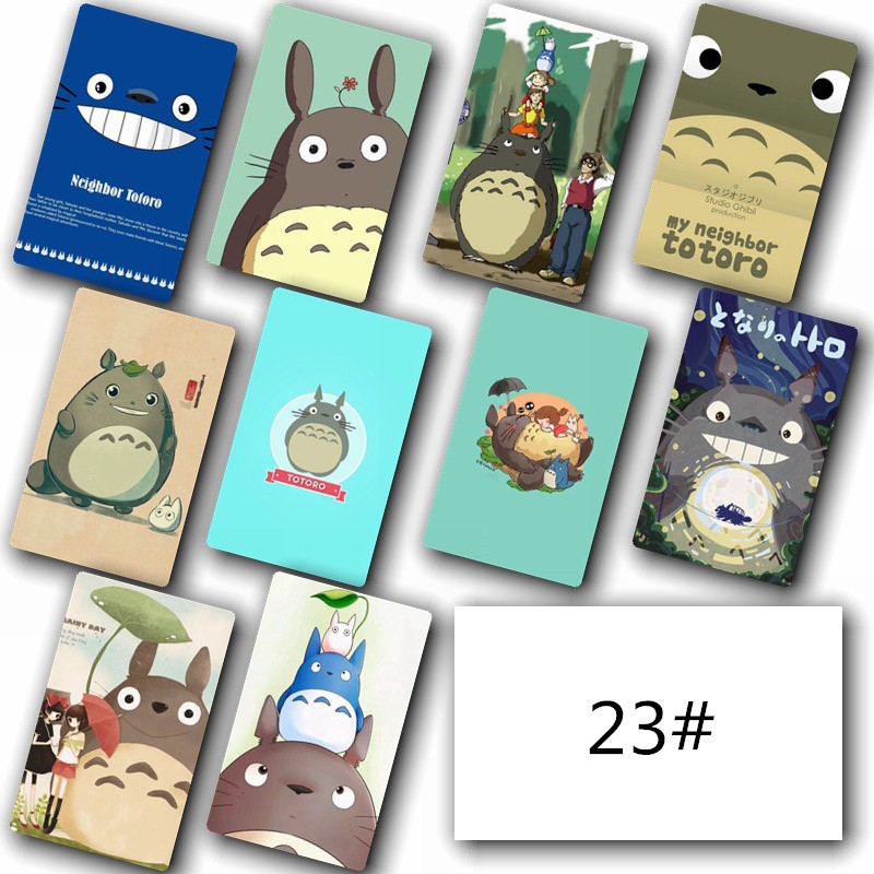 Set 10 card in Totoro Cartoon Anime Printed Frosted Sticker Cards
