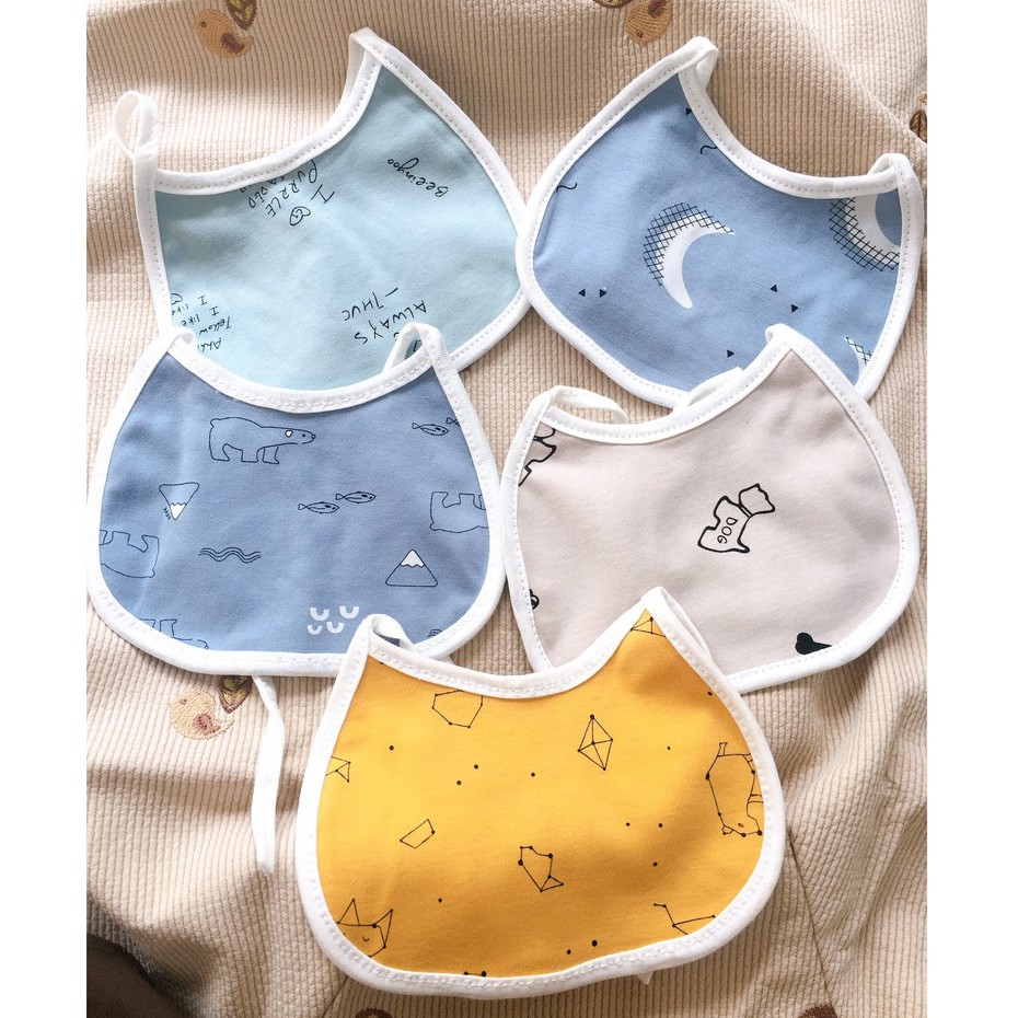 Set 5 Yếm Tròn Buộc Dây Cho Bé