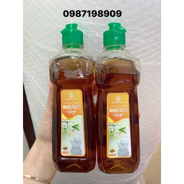 HÀNG CHUẨN NĂP XANH Nước rửa chén Bách Thảo Vàng chiết suất từ thiên nhiên, an toàn, không mùi, không hại da tay 500g