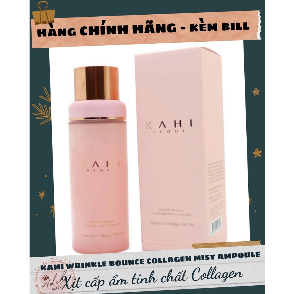 Xịt cấp ẩm tinh chất collagen Kahi wrinkle bounce collagen mist ampoule 100mL [Chính hãng, kèm bill]