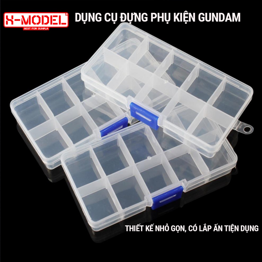 Hộp đựng chi tiết cho Gundam có ngăn nhỏ có thể tháo rời để tăng không gian sử dụng cho các part lớn XMODEL