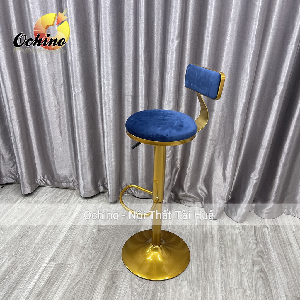 Ghế Quầy Lễ Tân, Ghế Quầy Bar Chân Vàng K1 Phong Cách Hiện Đại ( Ảnh Thật + Video)