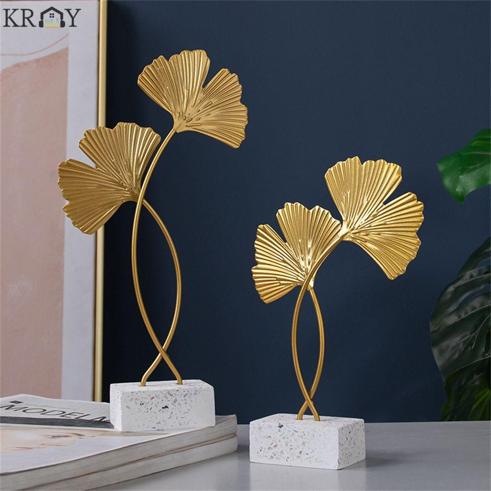 Lá cây bạch quả bằng kim loại phong cách Bắc Âu sang trọng trang trí cho bàn làm việc