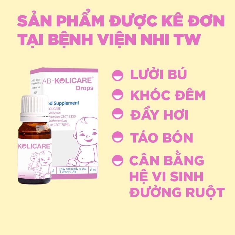 AB Kolicare Drops - Men vi sinh hỗ trợ cải thiện đường ruột cho trẻ sơ sinh và trẻ nhỏ