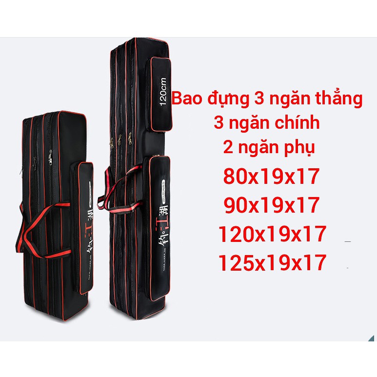 bao đựng cần 3 ngăn kèm 2 túi phụ chất liệu chống thấm nước