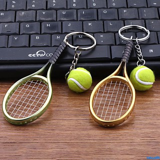 Móc chìa khóa gắn hình bóng và vợt tennis cá tính