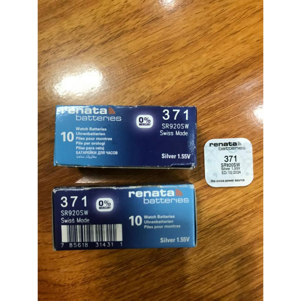 Viên pin đồng hồ Renata 371 SR920SW - Pin Renata 920 - 371 vỉ 1 viên 1.55v chính hãng