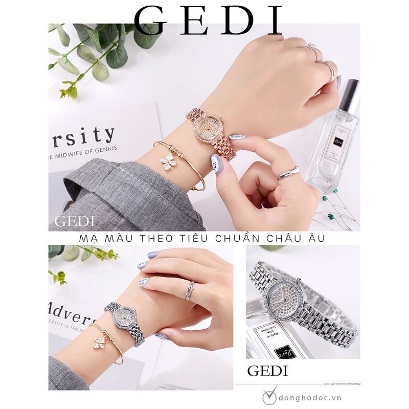 Đồng Hồ Nữ GEDI Cao Cấp Mặt Đính Đá Thời Trang