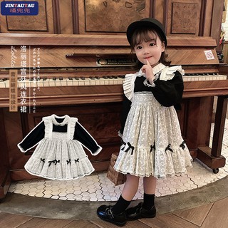 Đầm Công Chúa Tay Dài Cổ Búp Bê Kiểu Lolita Thời Trang Mùa Thu 2020 Cho Bé Gái