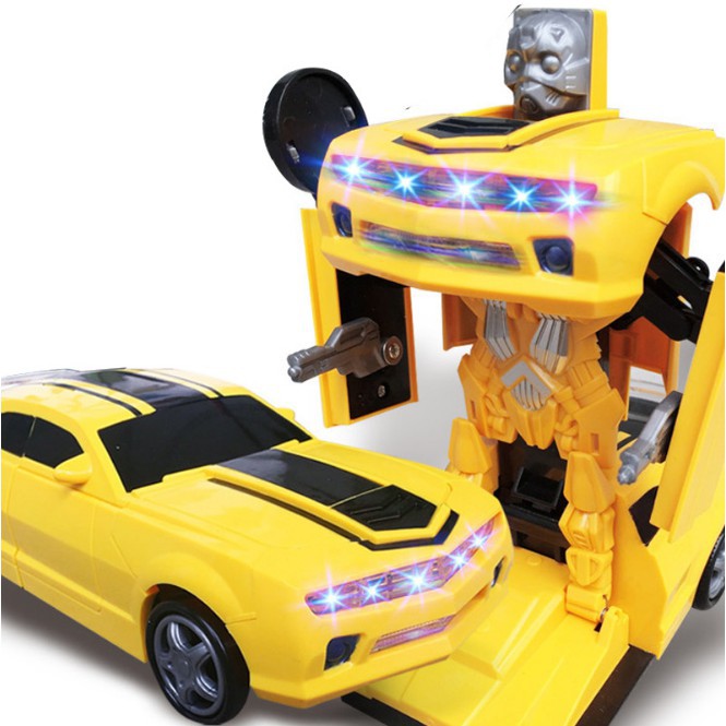 [Giá Rẻ]Xe Ô Tô Biến Hình Robot Có Đèn Và Nhạc Cho Bé