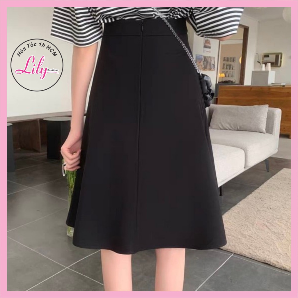 Chân Váy Xòe Công Sở Dài 64cm LILY Xòe Dài Qua Gối Chất Tuyết Mưa Cao Cấp Không Nhăn Có BigSize Nữ Đến 75kg MS-Xoe64