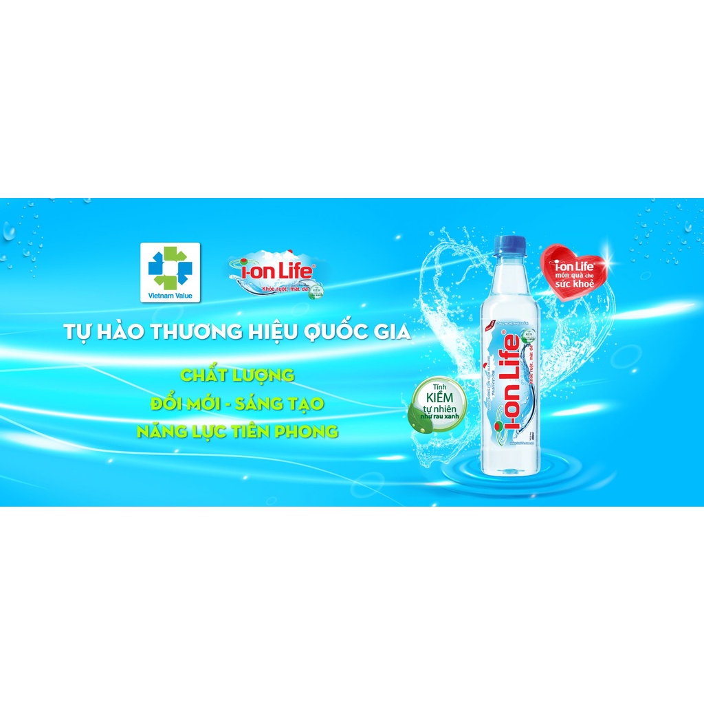 Thùng 12 chai nước i-on Kiềm Alkaline I-on Life 1.25L - ion life khỏe ruột mát da