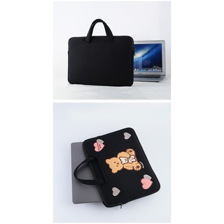 Túi Đựng Chống Sốc Laptop, Macbook lót lông dày dặn gấu nhỏ dễ thương