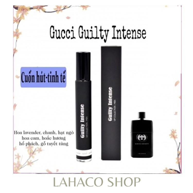 Tinh dầu nước hoa nam chính hãng thơm lâu giá rẻ mini VIP GUILTY INTENSE dầu thơm Pháp Lahaco Shop