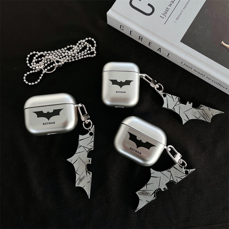 Vỏ Bảo Vệ Hộp Sạc Tai Nghe Bluetooth TWS AirPods 3 / 2 Pro Mạ Điện Họa Tiết Batman DC Độc Đáo Thời Trang Ốp