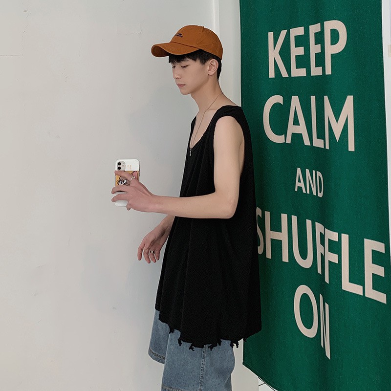 Áo Thun Tanktop Unisex Rách Phối Đồ Cá Tính- Play Boys