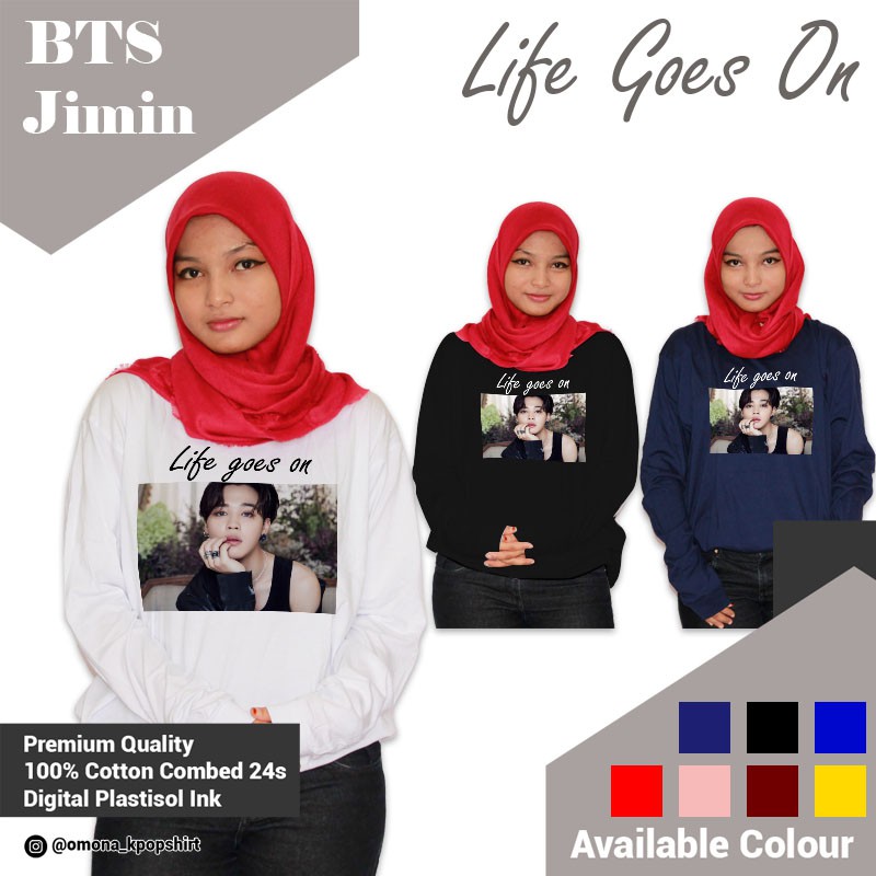 Áo Thun In Chữ Bts Life Goes On Jimin Trẻ Trung Hợp Thời Trang