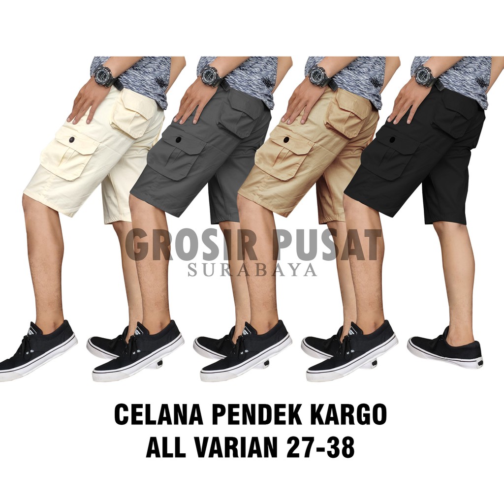 Quần Short Cargo Màu Trơn Phong Cách Quân Đội Size 27-38 Cho Nam