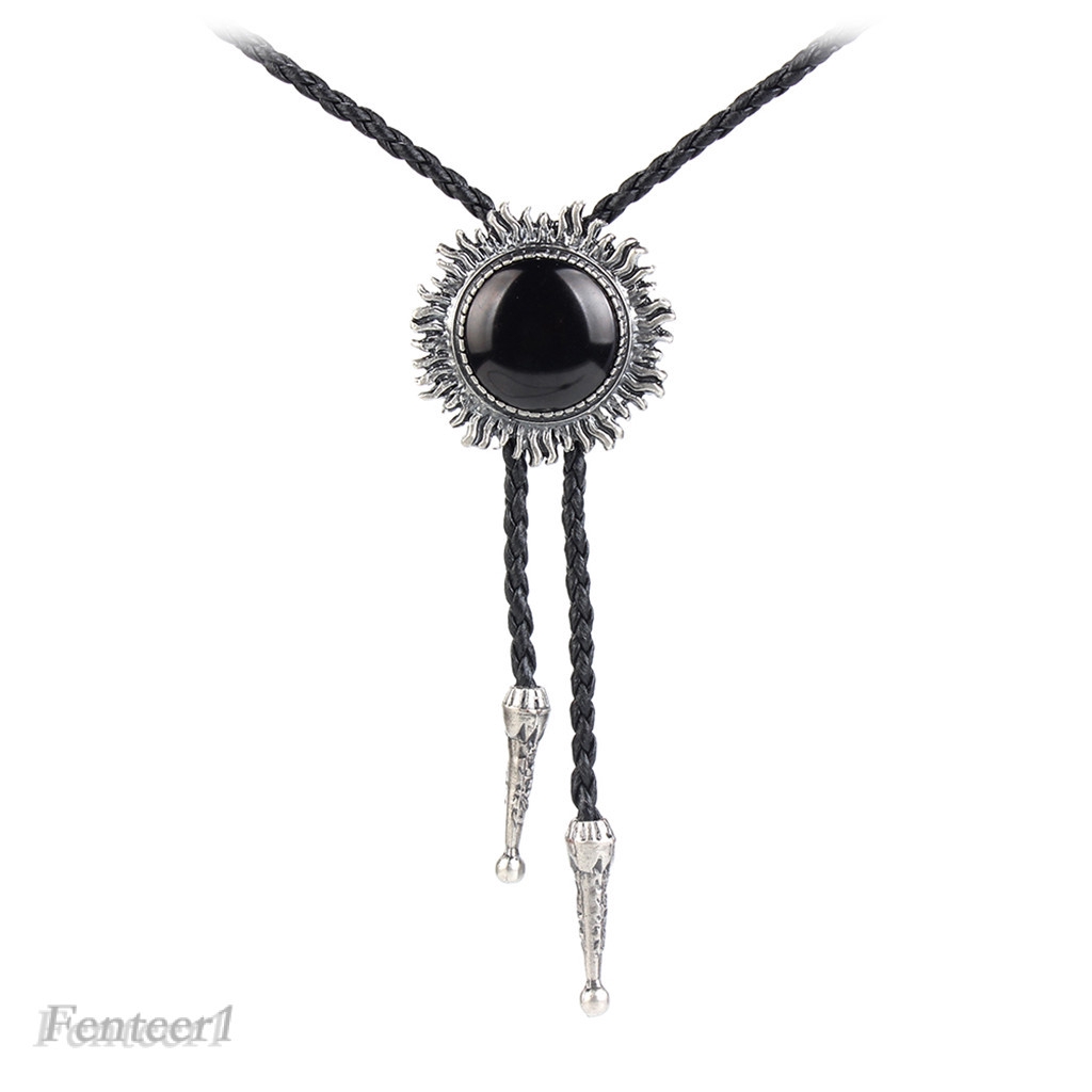 Vòng cổ Da PU Bện Thủ Công Fenteer1 Phong Cách Phương Tây