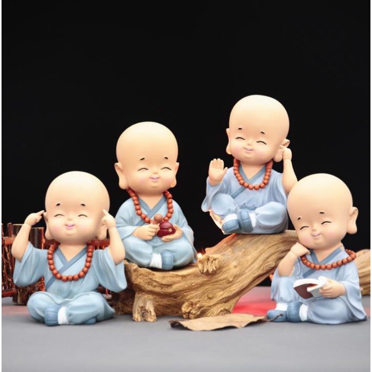 Tượng Chú Tiểu Áo Xanh Size Vừa 15cm