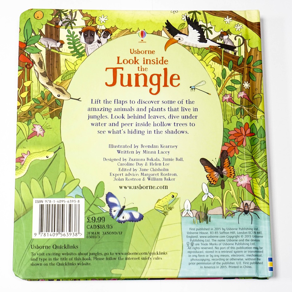 Sách lật mở Look Inside Jungle Usborne cho bé