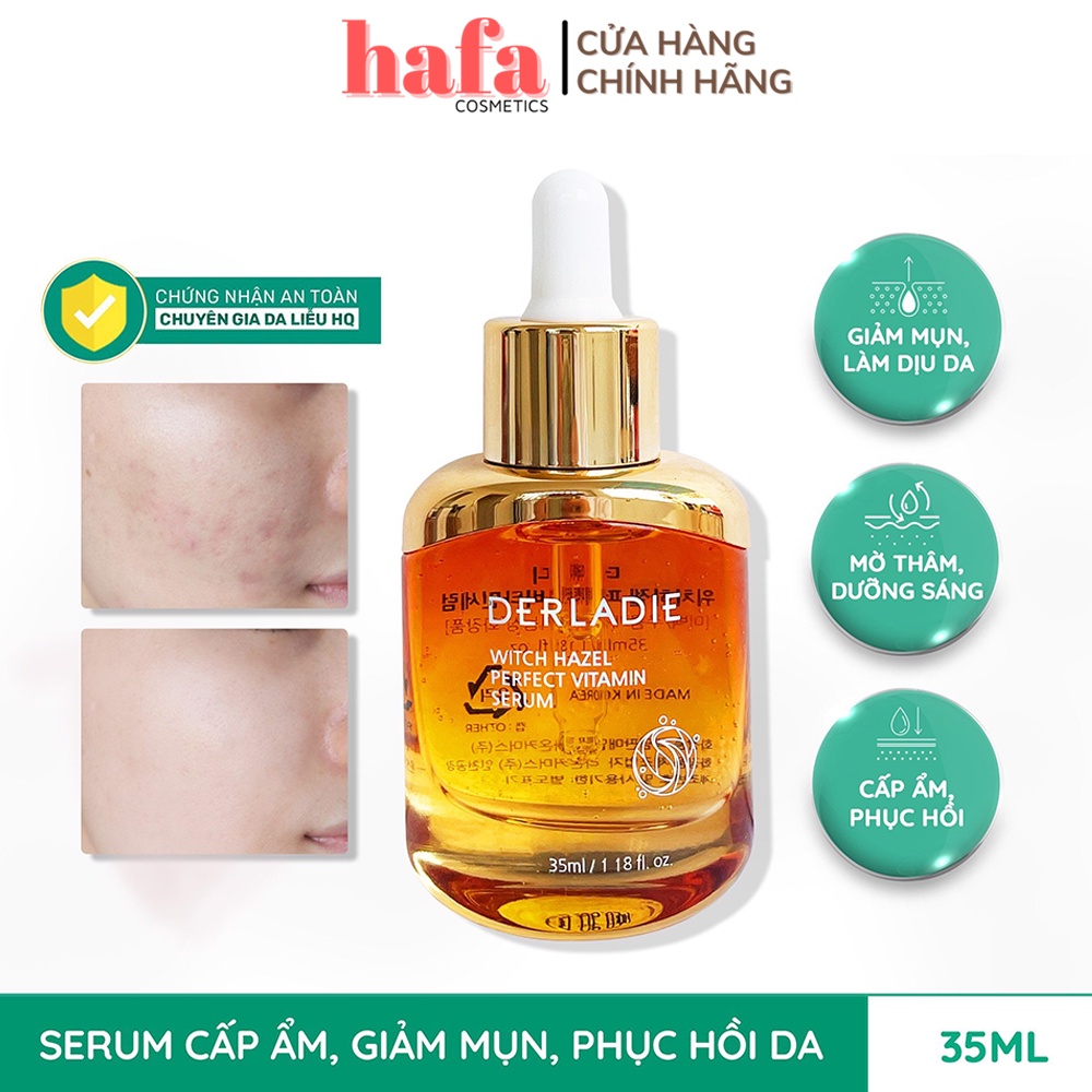 Tinh Chất Giảm Mụn, Phục Hồi Thâm Sẹo Derladie Witch Hazel Perfect Vitamin Serum 35ml