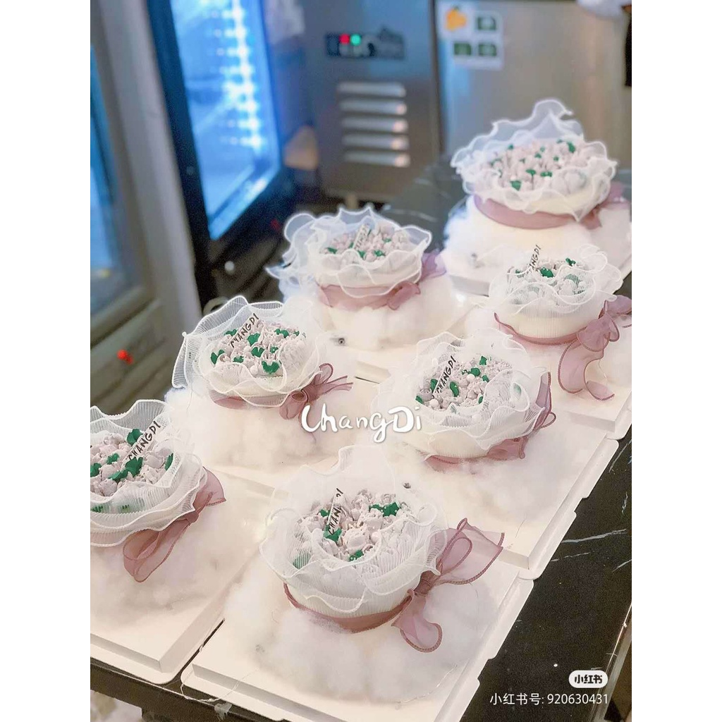 Tấm Lưới Ba Lớp 6 Inch/8inch Viền Ren Trang Trí Bánh Kem Sinh Nhật