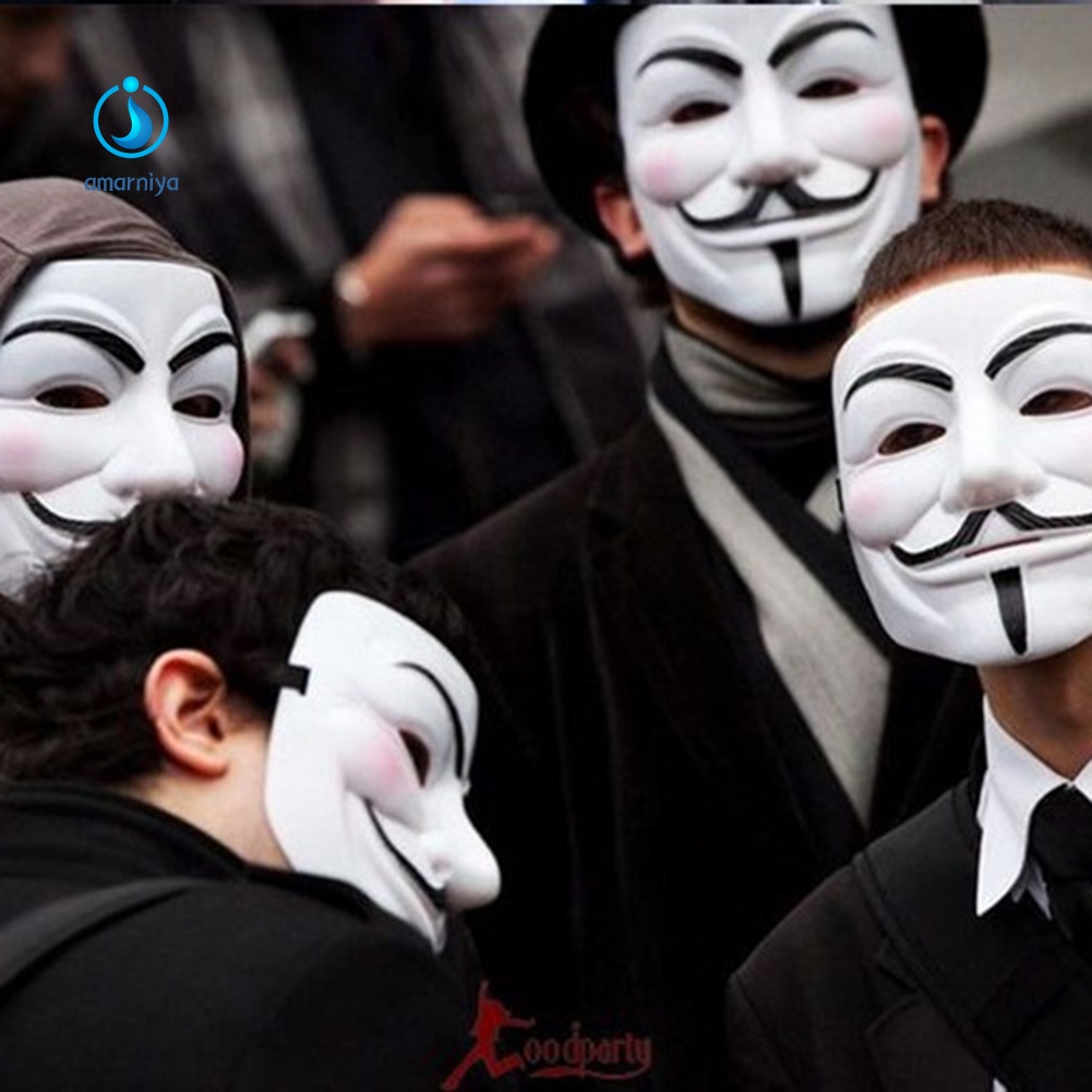 Mặt Nạ Hóa Trang Halloween AMAR Anonymous Hacker V for Vendetta Master