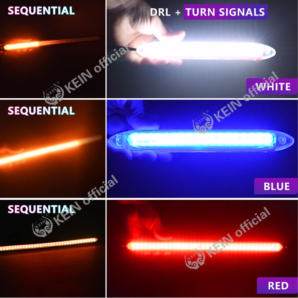 Dây Đèn Led Drl RGB 12V Ánh Sáng Trắng/Vàng/Xanh Dương Dùng Trang Trí Xe Hơi