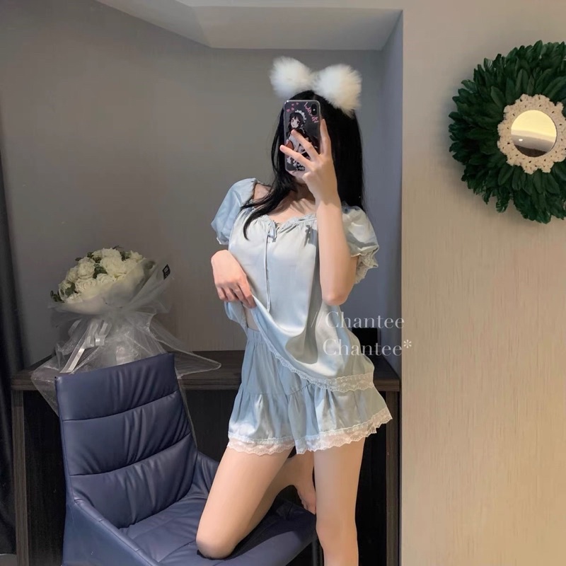 Bộ ngủ đùi tiểu thư cao cấp Hàn quốc ⚡️FREE SHIP⚡️