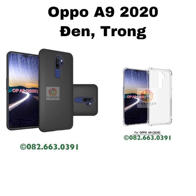 Ốp lưng Oppo A9 2020 dẻo đen, dẻo trong silicon