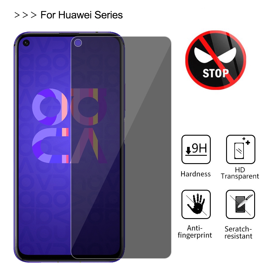 Kính Cường Lực Chống Xem Trộm Cho Huawei P20 Pro P30 Lite Nova 3 3i 5t 7i Honor 10 8x Play Y9 Prime 2019 Y9S Mate 20