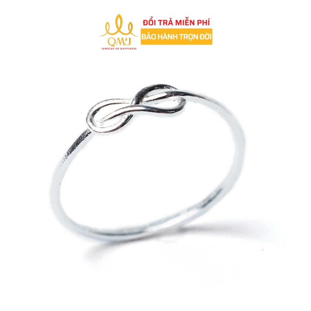 Nhẫn bạc nữ Nơ vô cực đơn giản bạc 925 cao cấp QMJ - Q484