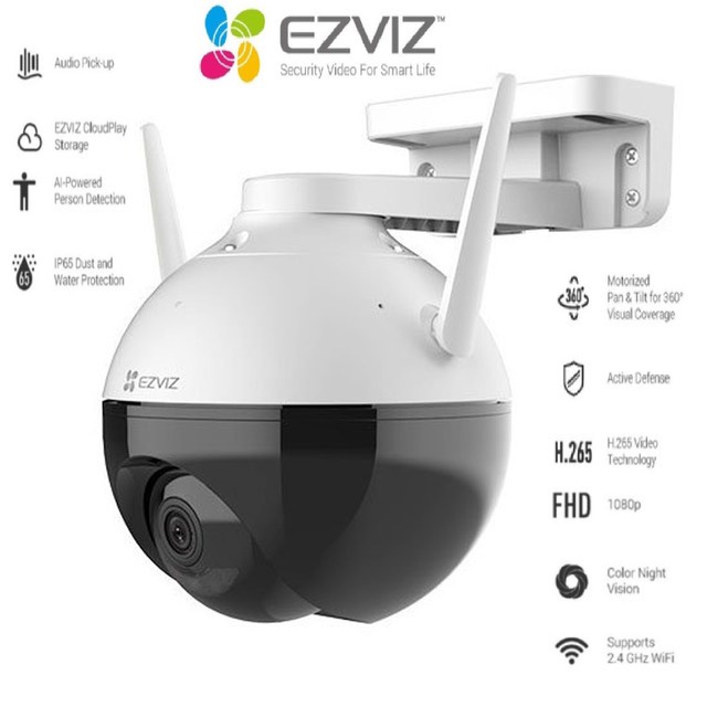 Camera WIFI Ngoài Trời Xoay 360 EZVIZ C8C 1080P Có màu Ban Đêm BÁO TRỘM