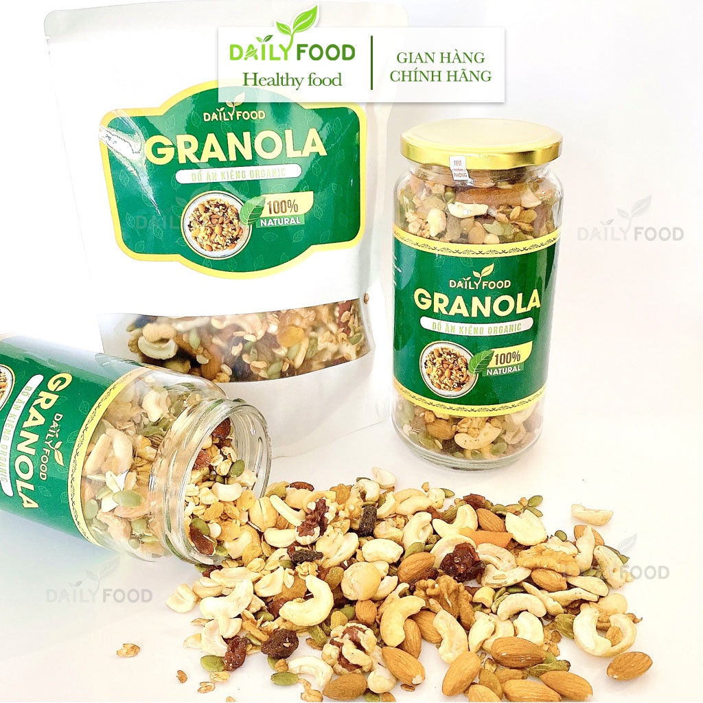 Granola ăn kiêng siêu hạt 500g mix 9 loại hạt cao cấp Macca , Óc Chó ⚡️ DailyFood chính hãng