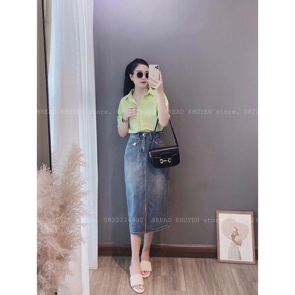 CHÂN VÁY DENIM XẺ TRƯỚC SIÊU HOT #930