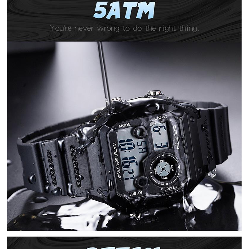 Đồng hồ LED kỹ thuật số SANDA chống nước cho nam giới