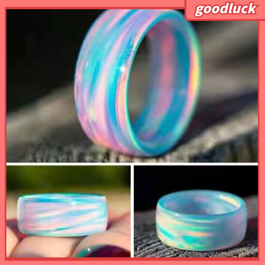 Nhẫn Acrylic Thay Đổi Màu Sắc Độc Đáo Thời Trang