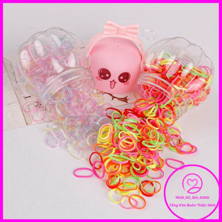 Hộp chun buộc tóc sắc màu đang yêu cho bé