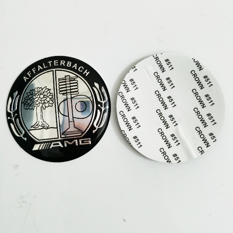 Bộ 4 Miếng Dán Trang Trí Trục Bánh Xe 65mm In logo Mercedes Benz AMG Apple