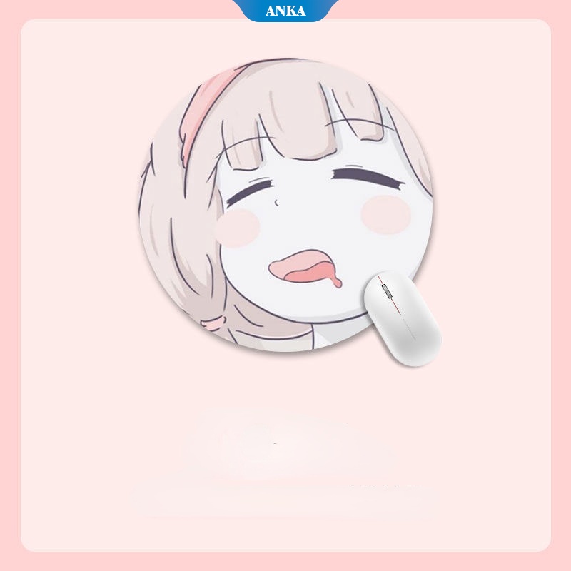 Tấm lót chuột hình tròn chống trượt chống bụi in họa tiết hoạt hình dễ thương