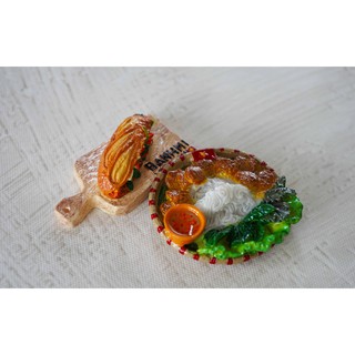 Combo Nam châm tủ lạnh hình bánh mì và bún chả giống đến 99%
