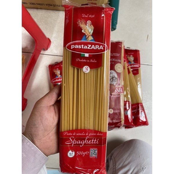 Mì Ống Ý ( Spaghetti ) / PastaZARA ( 3 ) / Gói 500GR / Thơm Ngon Hấp Dẫn - Chuẩn Vị Nhà Hàng