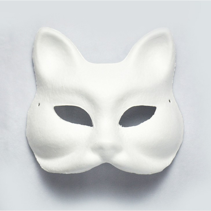 [HÀNG ĐÃ VỀ] Mặt nạ hóa trang cáo trắng/ Mặt nạ mèo trắng trơn (Mask fox/cat)