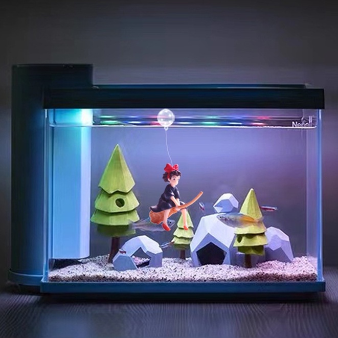 Mô hình trang trí bể cá hồ thủy sinh hình các nhân vật hoạt hình, đồ chơi trang trí bể cá kèm phao bơi