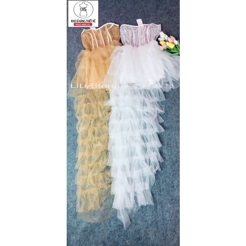 ĐẦM CÚP DÚM TẦNG ĐÍNH CƯỜM FULL SIZE S/M/L/Xl